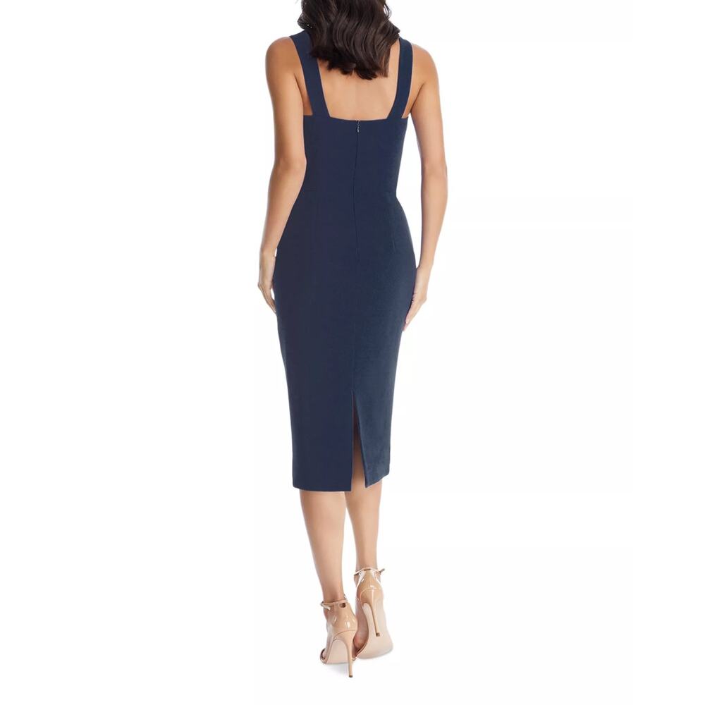 Dress the Population Navy Blue Nicole Sweetheart Pencil Cocktail Dress, Small - Picture 2 of 10